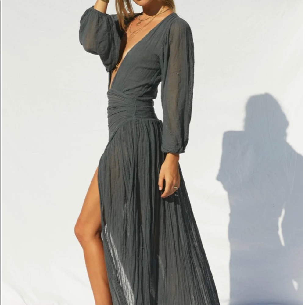 Elegant blueish/gray Maxi Dress